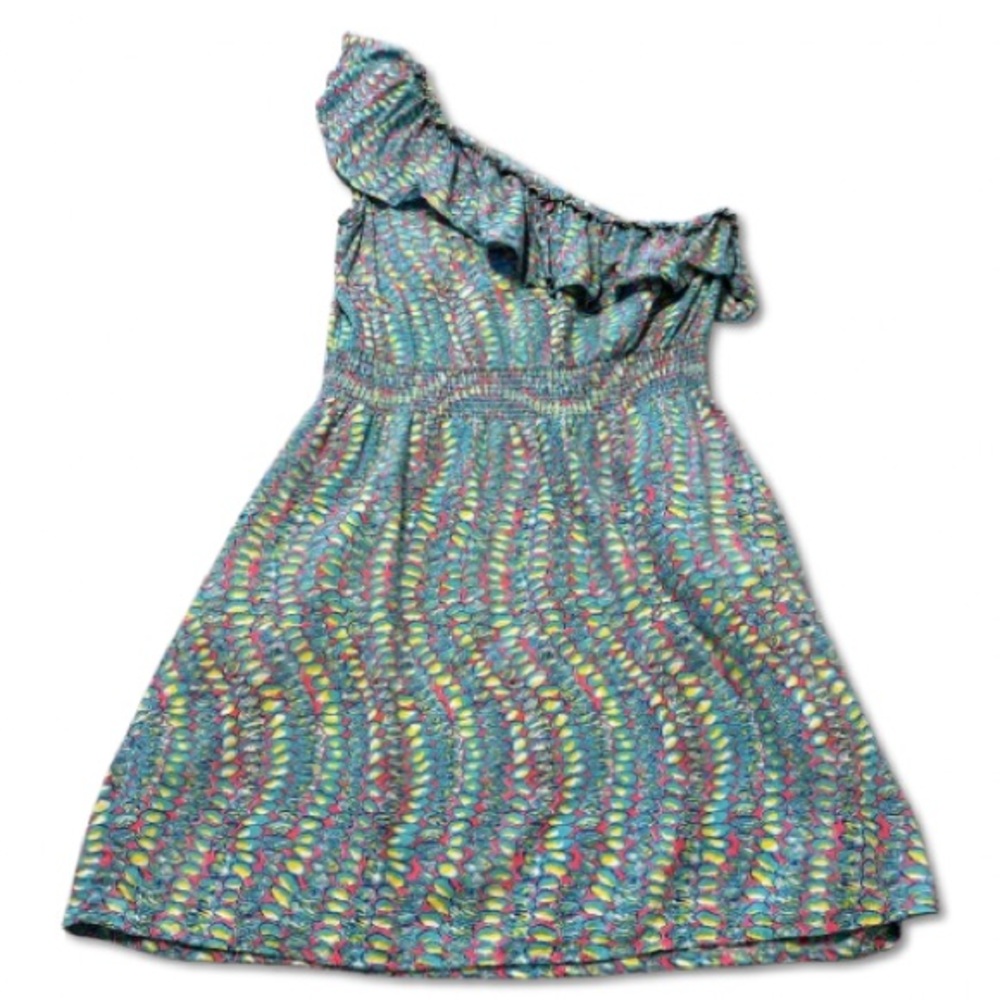 Lilly Pulitzer One Shoulder Dress - Blue - Oyster Print - M
